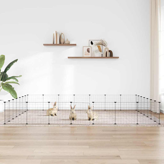 Animal Cage 28 Panels with Black Door 35x35 cm Steel