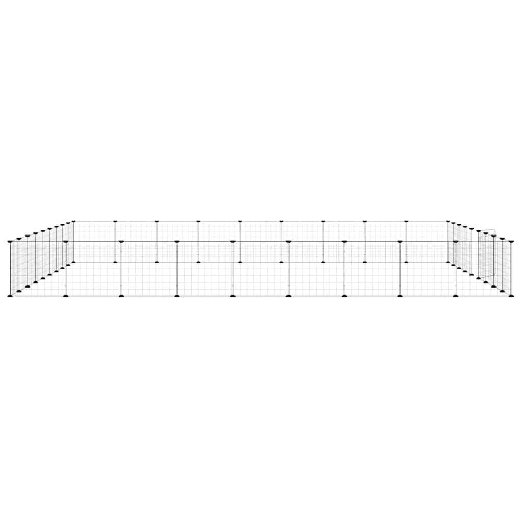 Animal Cage 36 Panels with Black Door 35x35 cm Steel