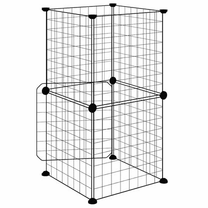 Animal Cage 8 Panels with Black Door 35x35 cm Steel
