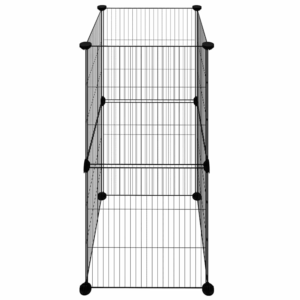 Pet Cage 8 Panels Black 35x35 cm Steel