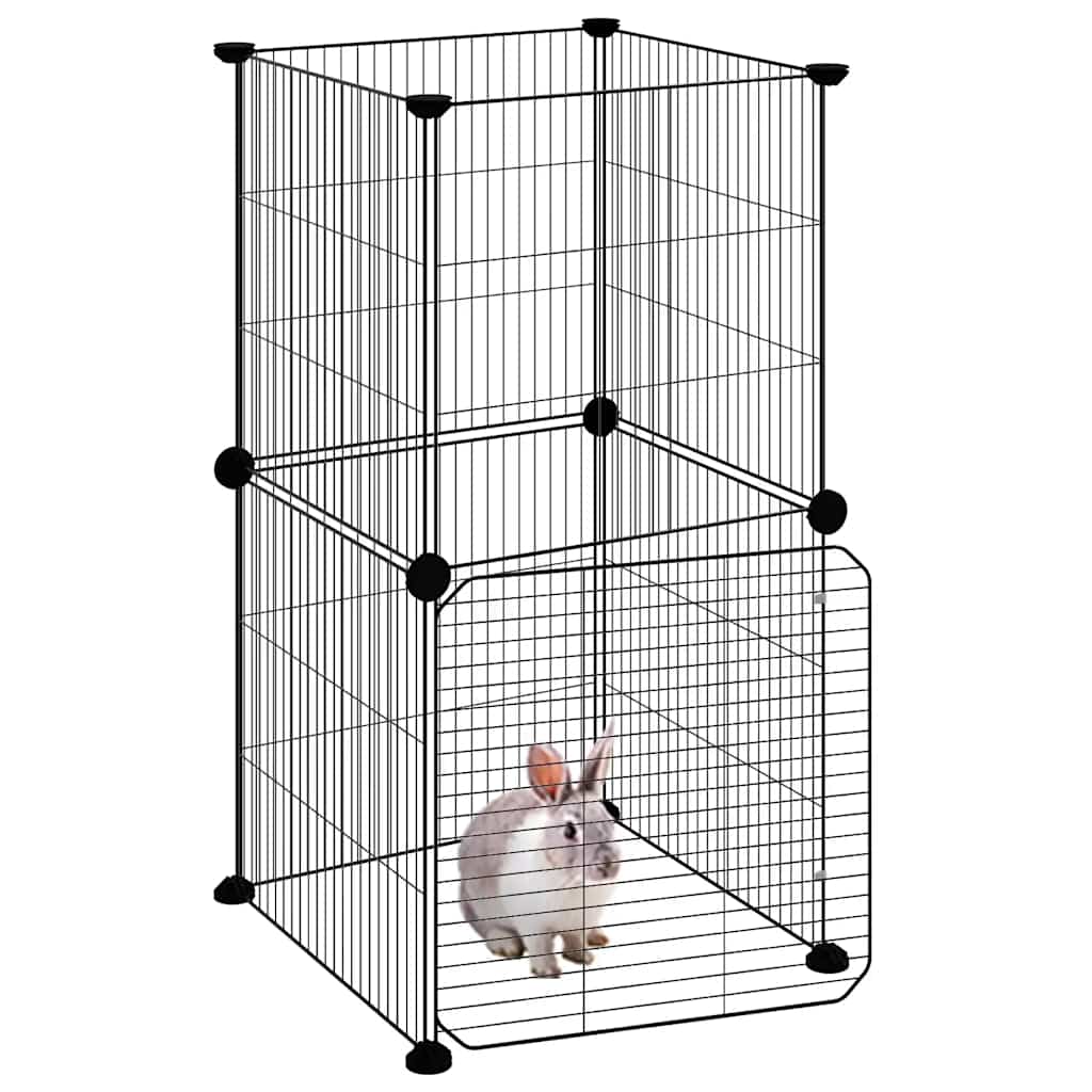Animal Cage 8 Panels with Black Door 35x35 cm Steel