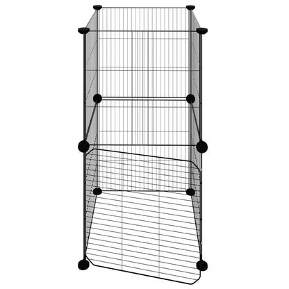 Animal Cage 8 Panels with Black Door 35x35 cm Steel