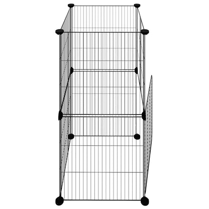 Animal Cage 8 Panels with Black Door 35x35 cm Steel