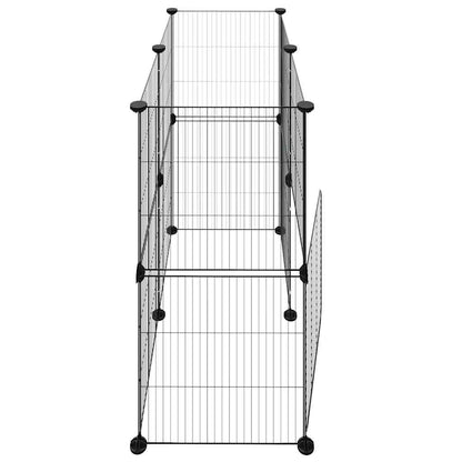Animal Cage 12 Panels with Black Door 35x35 cm Steel
