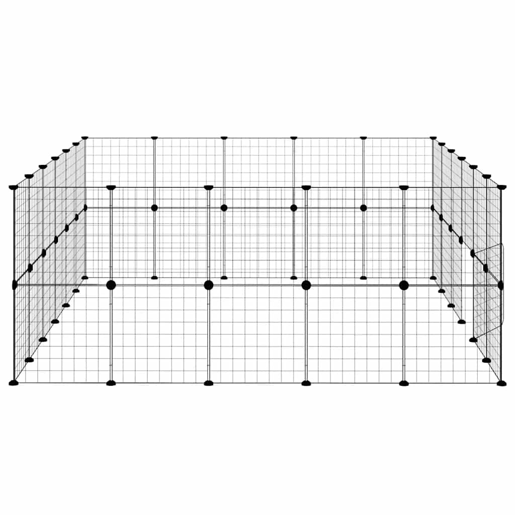 Animal Cage 44 Panels with Black Door 35x35 cm Steel