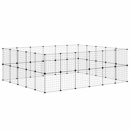Animal Cage 44 Panels with Black Door 35x35 cm Steel