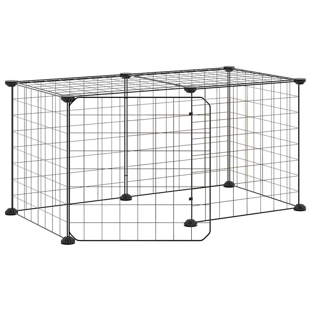 Animal Cage 8 Panels with Black Door 35x35 cm Steel