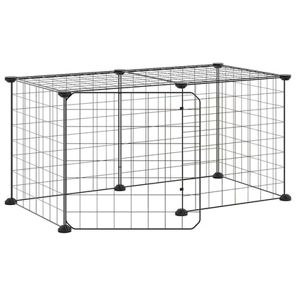 Animal Cage 8 Panels with Black Door 35x35 cm Steel