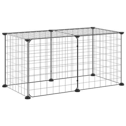 Animal Cage 8 Panels with Black Door 35x35 cm Steel