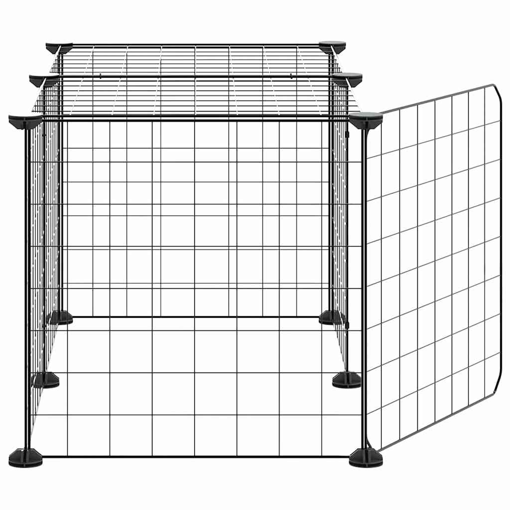 Animal Cage 8 Panels with Black Door 35x35 cm Steel