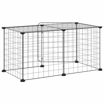 Animal Cage 8 Panels with Black Door 35x35 cm Steel