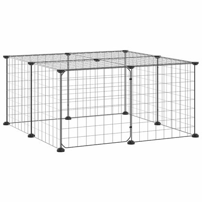 Animal Cage 12 Panels with Black Door 35x35 cm Steel