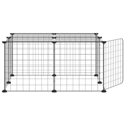 Animal Cage 12 Panels with Black Door 35x35 cm Steel