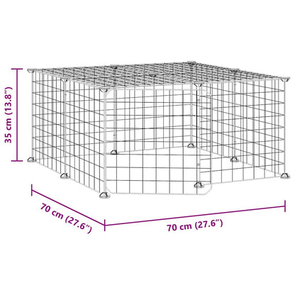 Animal Cage 12 Panels with Black Door 35x35 cm Steel