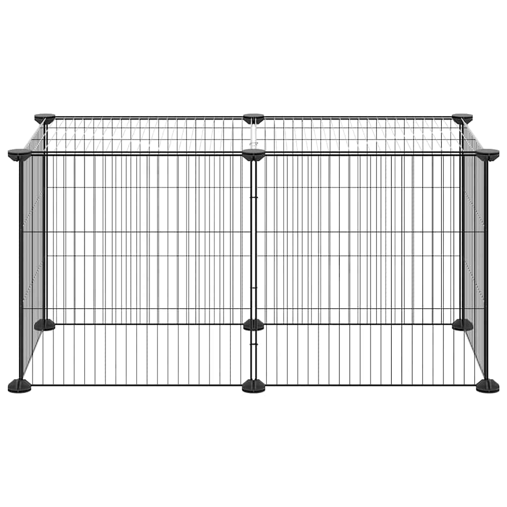 Pet Cage 8 Panels Black 35x35 cm Steel