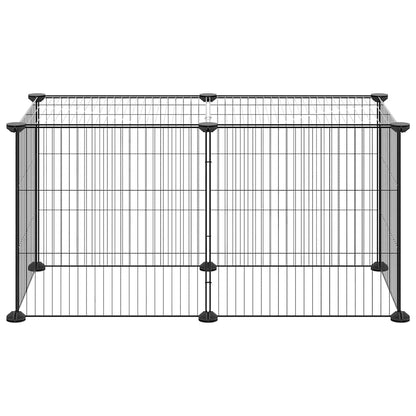 Pet Cage 8 Panels Black 35x35 cm Steel