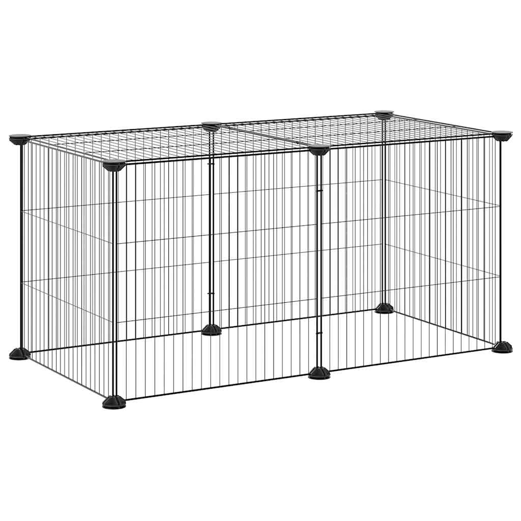 Pet Cage 8 Panels Black 35x35 cm Steel