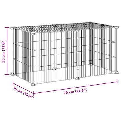 Pet Cage 8 Panels Black 35x35 cm Steel