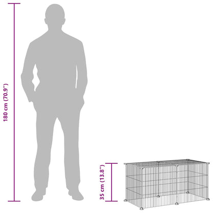 Pet Cage 8 Panels Black 35x35 cm Steel