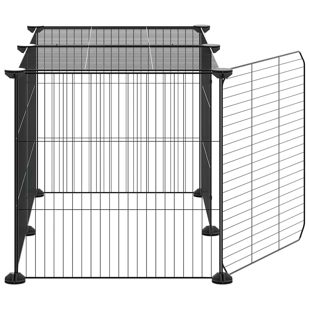 Animal Cage 8 Panels with Black Door 35x35 cm Steel
