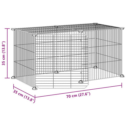 Animal Cage 8 Panels with Black Door 35x35 cm Steel