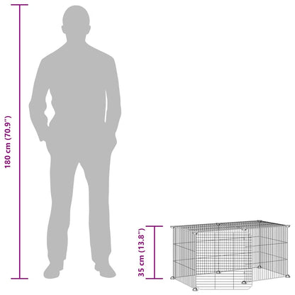 Animal Cage 8 Panels with Black Door 35x35 cm Steel