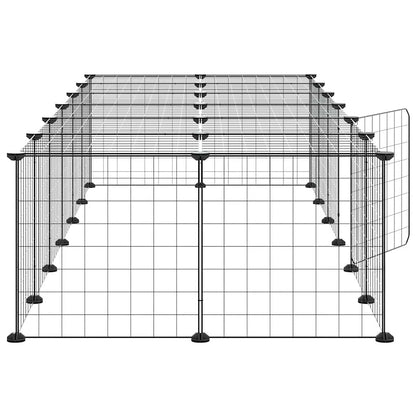 Animal Cage 28 Panels with Black Door 35x35 cm Steel
