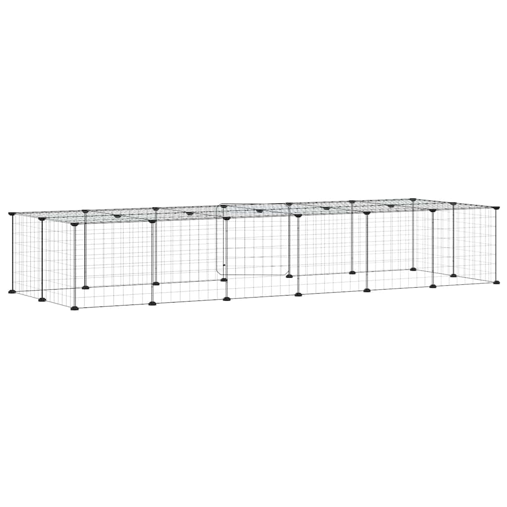 Animal Cage 28 Panels with Black Door 35x35 cm Steel