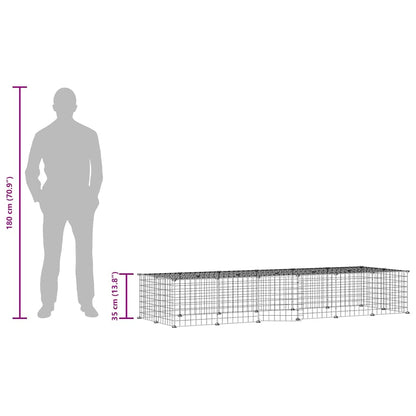 Animal Cage 28 Panels with Black Door 35x35 cm Steel