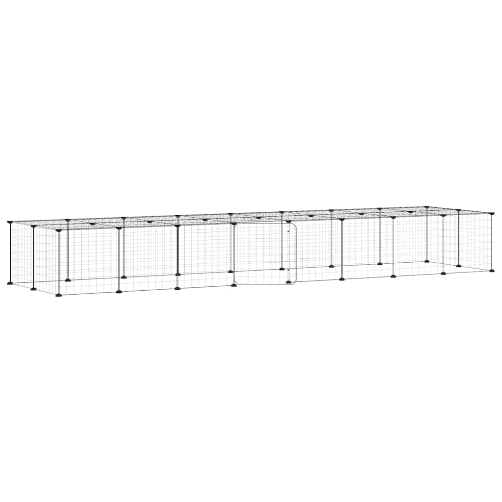 Animal Cage 36 Panels with Black Door 35x35 cm Steel