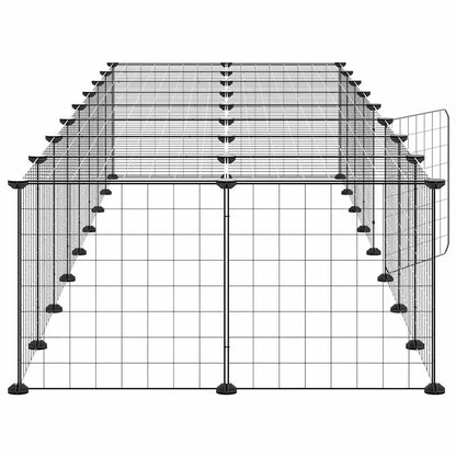 Animal Cage 36 Panels with Black Door 35x35 cm Steel