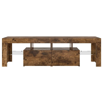 Mobile Porta TV con Luci LED Rovere Fumo 60x38,5x48 cm