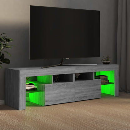 Mobile Porta TV con Luci LED grigio sonoma 140x36,5x40 cm