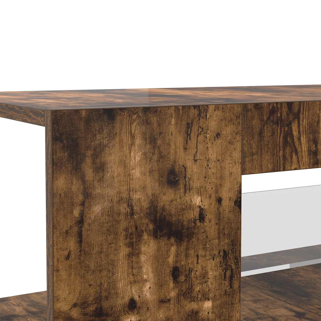 Mobile Porta TV con Luci LED Rovere Fumo 90x39x30 cm