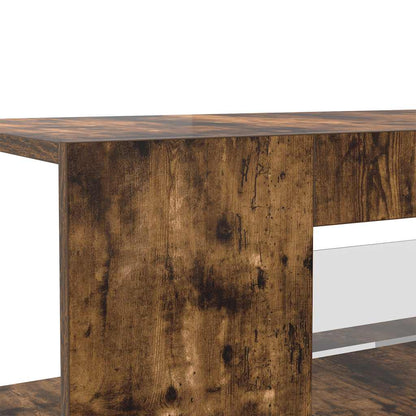 Mobile Porta TV con Luci LED Rovere Fumo 90x39x30 cm