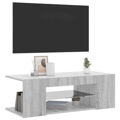 Mobile Porta TV con Luci LED Grigio Sonoma 90x39x30 cm