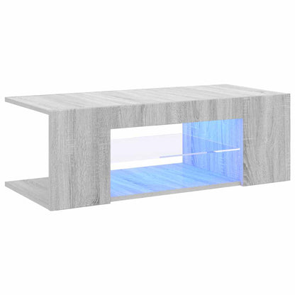Mobile Porta TV con Luci LED Grigio Sonoma 90x39x30 cm