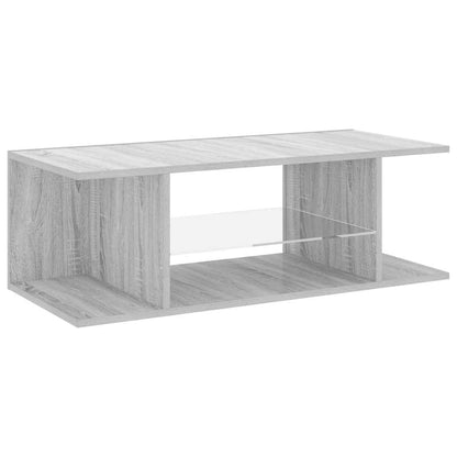 Mobile Porta TV con Luci LED Grigio Sonoma 90x39x30 cm