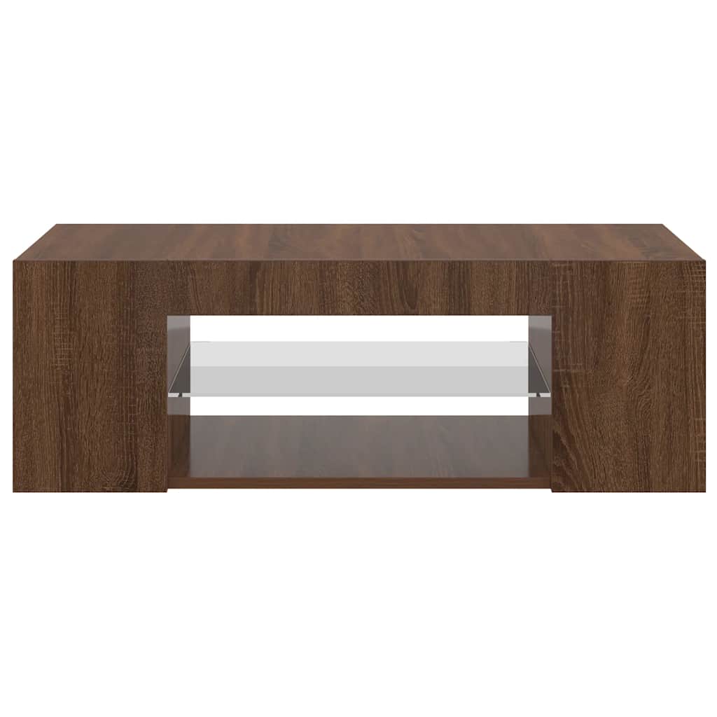 Mobile Porta TV con Luci LED Rovere Marrone 90x39x30 cm
