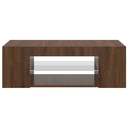 Mobile Porta TV con Luci LED Rovere Marrone 90x39x30 cm