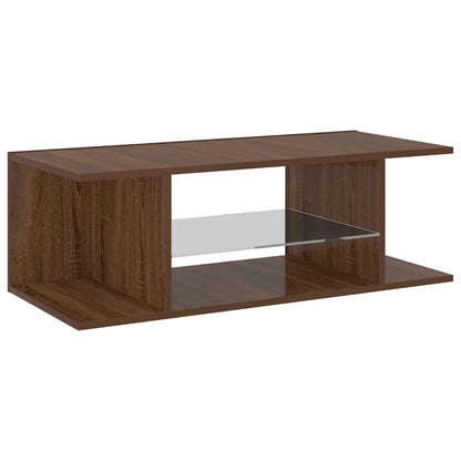 Mobile Porta TV con Luci LED Rovere Marrone 90x39x30 cm