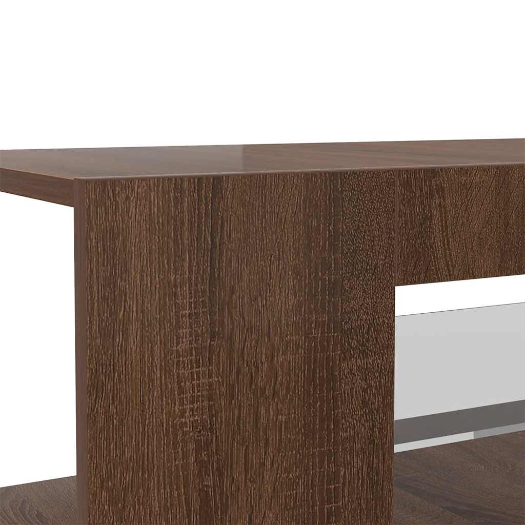 Mobile Porta TV con Luci LED Rovere Marrone 90x39x30 cm