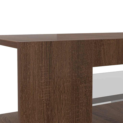 Mobile Porta TV con Luci LED Rovere Marrone 90x39x30 cm