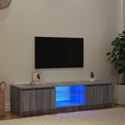 Mobile Porta TV con Luci LED Grigio Sonoma 140x40x36 cm