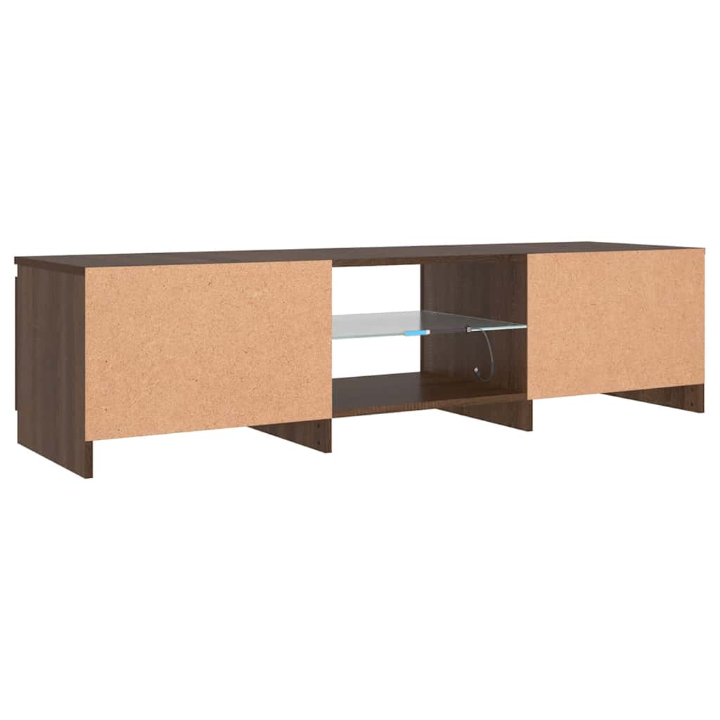 Mobile Porta TV con Luci LED rovere marrone 140x40x36 cm