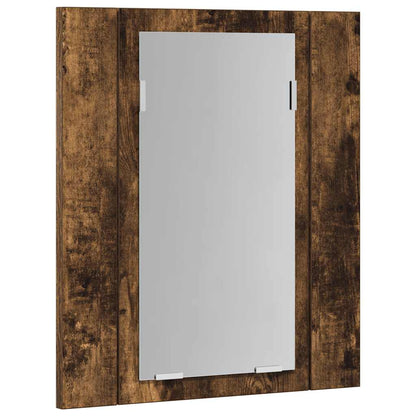 Mobile Bagno Specchio LED Rovere Fumo 40x12x45cm Multistrato