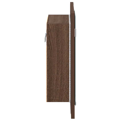 Mobile Bagno Specchio LED Rovere Marrone 40x12x45cm Multistrato