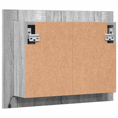 Mobile Specchio LED Grigio Sonoma 60x12x45cm Legno Multistrato
