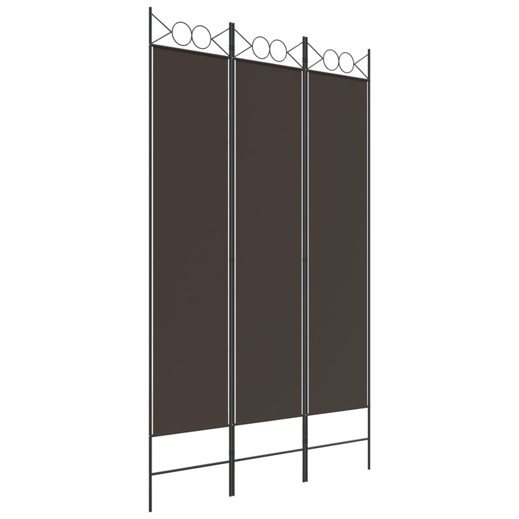 Divisorio a 3 Pannelli Marrone 120x200 cm in Tessuto | homemem39