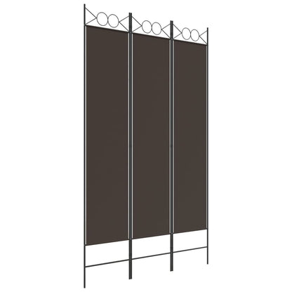 Divisorio a 3 Pannelli Marrone 120x200 cm in Tessuto | homemem39
